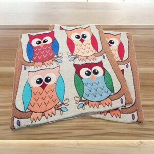 Joelle Margaret Owl Pillow Cover Shams 17"  Zippered set of 2 Tapestry Style